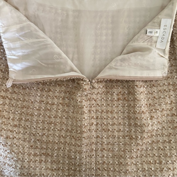 ESCADA Gold Tweed Long Skirt Size 42 Old Money Classic - Picture 12 of 14